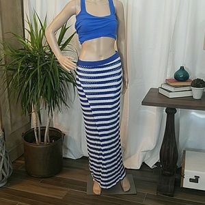 New! TART Fishnet Striped Maxi Skirt NWOT